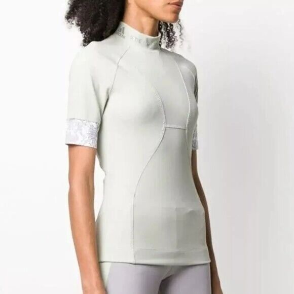 Adidas Stella McCartney Women Small Heat RDY Run Tee Green FK9701 Compression - Picture 5 of 6